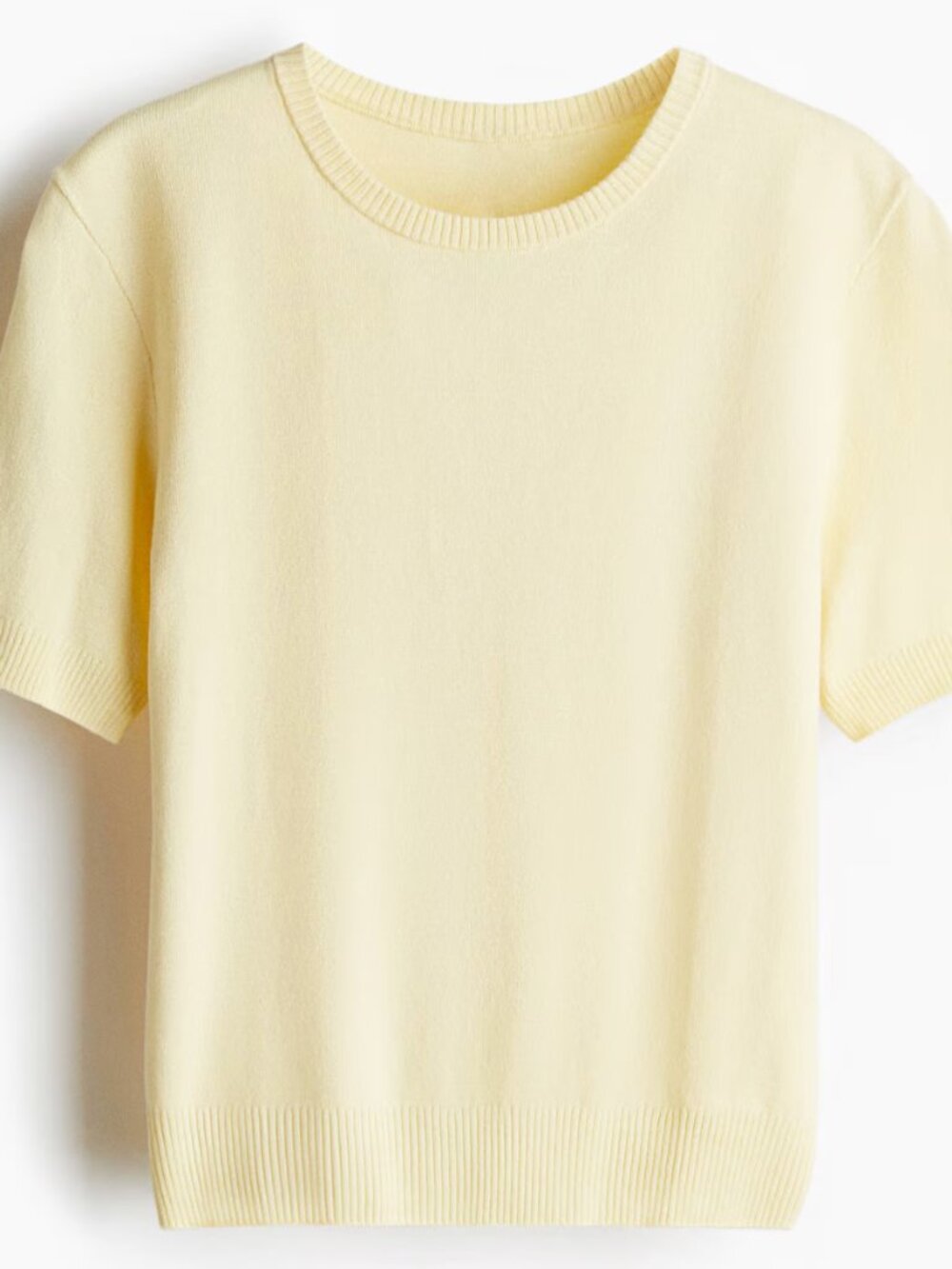 H&M Fine-Knit Tshirt - Light Yellow